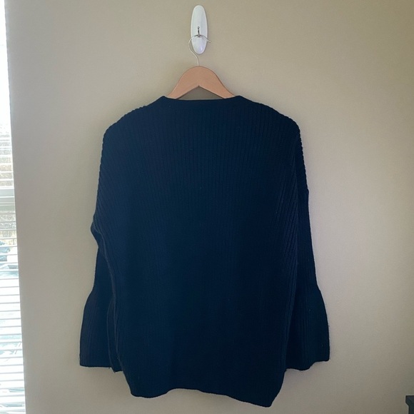 Women’s Miss Selfridge Black Swing Sleeve Open Front Cardigan Sweater Size US 4 - Picture 2 of 6